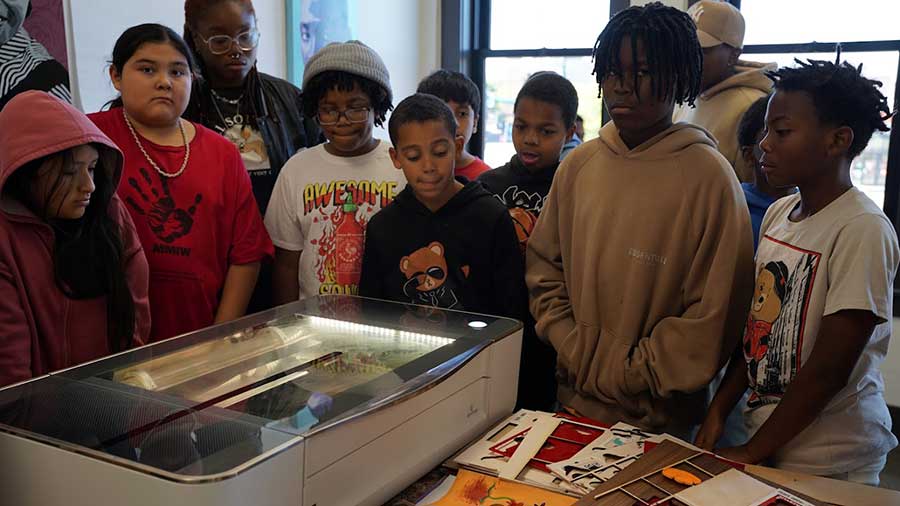 MTS Elementary and MTS Secondary students visited the DIVAS Makerspace in the Coliseum Building