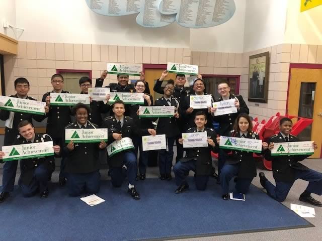 CPLA Cadets, in partnership with Junior Achievement, taught "Financial Skills" to the elementary students of MTS Elementary school.